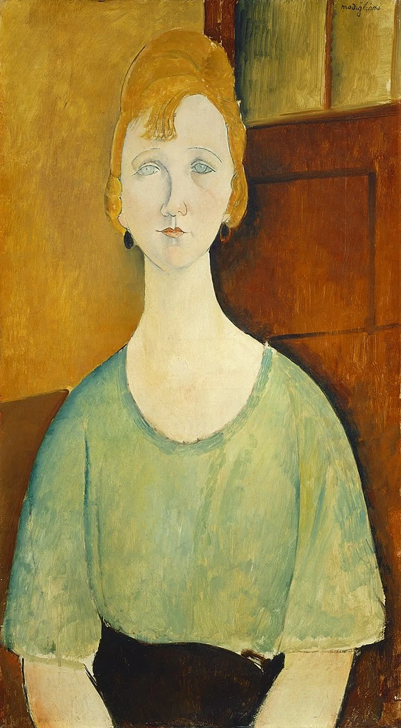 Amedeo Modigliani - 201, Ritratto di Ragazza con una camicetta verde, 1917, National Gallery of Art, Washington